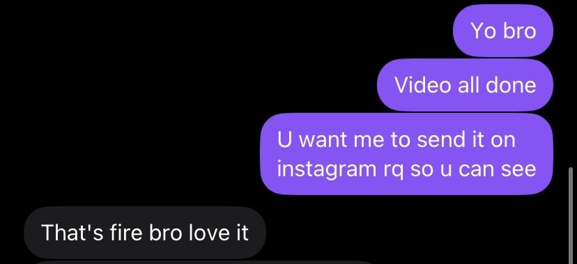 Client message: That's fire bro, love it